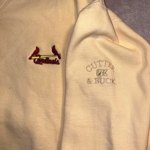 Cutter & Buck Mens St Louis Cardinals Yellow Crewneck Sweatshirt XL MLB Fleece - Picture 4 of 9
